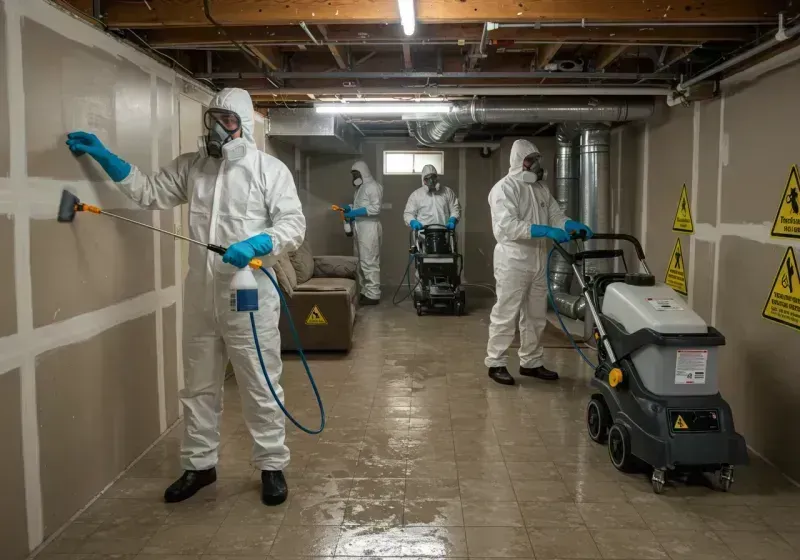 Basement Moisture Removal and Structural Drying process in Hardeeville, SC